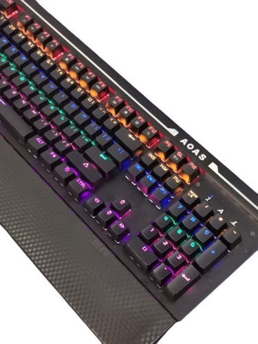 Teclado Mecánico Aoas Gamer Retroiluminado Led Luces Rgb