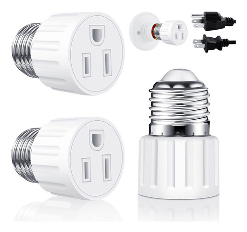 Adaptador Conector Luz E26 E27 3 Punta Enchfe Toma Rosca