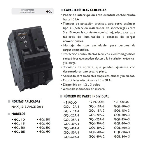 Breaker Breker Interruptor Termomagnetico 20a 2p Exceline