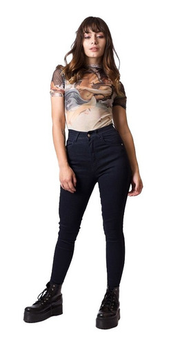 Jean Pantalon Mujer Elastizado Tiro Alto Talle 36 Al 50
