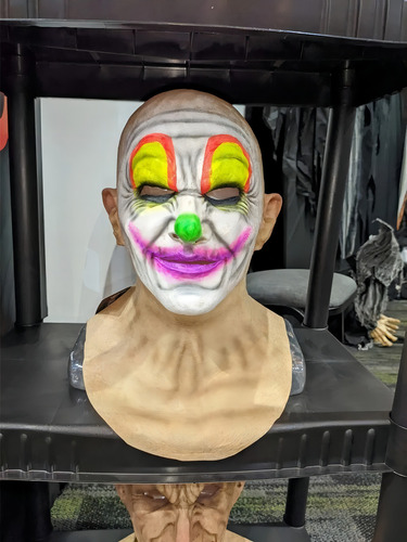 Máscara Payaso Bandido Hiper Realista Clown Halloween Terror Color Neon