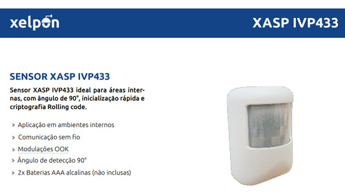 Sensor Presença Movimento Pir Sem Fio Rf433 P Central Alarme
