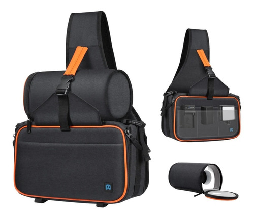 Mochila Transversal Puluz Para Fotográfos + Case De Lentes