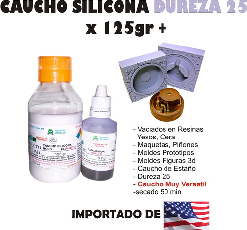 Caucho Silicona Mold 25 Liquido Moldes X 125g  Porcelana