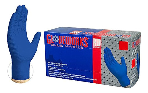 Gloveworks Hd Industrial Blue Nitrile Gloves - 6 Mil, L...
