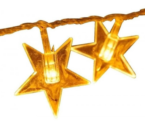 Imagen 4 de 9 de Luces Led Guirnalda Estrellas X 20 Cálida Enchufe Navidad