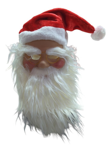 Imagen 1 de 4 de Mascara Papa Noel Santa Claus Latex Con Gorro Disfraz