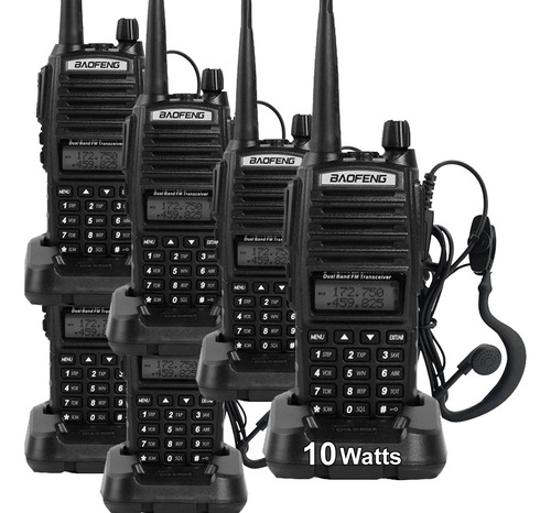 Kit 6 Handy Baofeng Uv82 Walkie Talkie Vhf Uhf 10watts Cuota