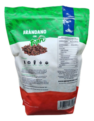 Arándano Enchilado Con Tajin De 1kg Premier Snacks Saludable