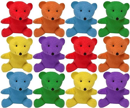 12 Osos De Peluche Primarios, 4 Pulgadas De Osos De Peluche