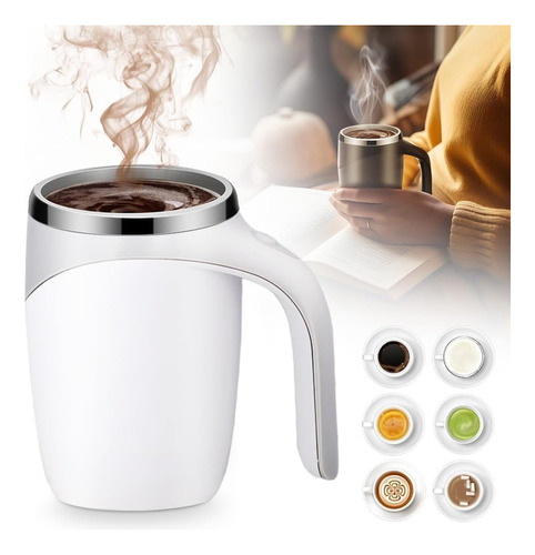 Taza De Café Con Agitación Magnética Automática, Carga Usb Blanco Taza Termica Batidora Automatica