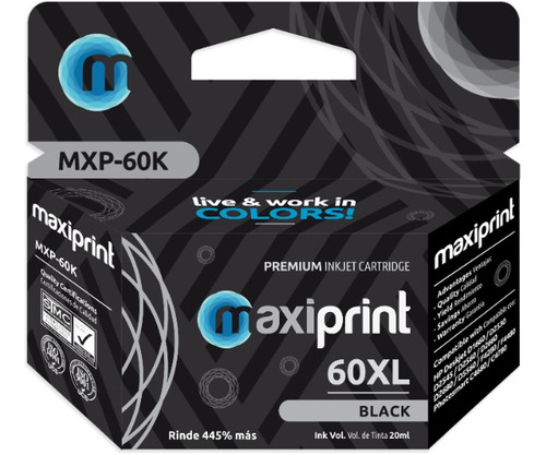 Cartucho Maxiprint Compatible Hp 60xl Negro (cc641wl)