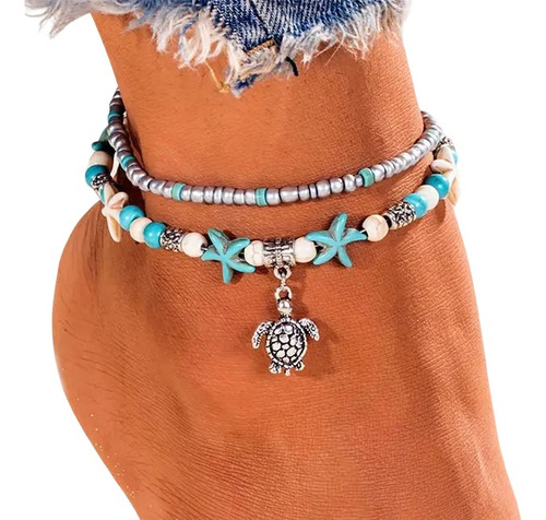 Pulsera De Tobillo De 2 Capas - Joyería De Verano