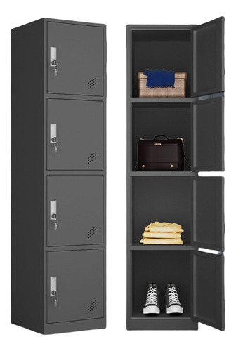 Locker Metalico 1 A 4 Puertas Casillero Chapa 38x42x180cm
