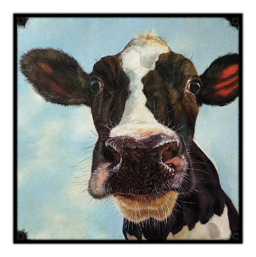 #452 - Cuadro Vintage 30 X 30 - Vaca Poster Dibujo Campo