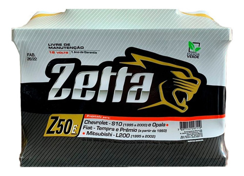 Bateria Zetta 50 Amp --penha - Promoção