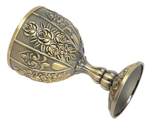 Copa De Vino Grabada En Relieve, Diseño De Flores Vintage De