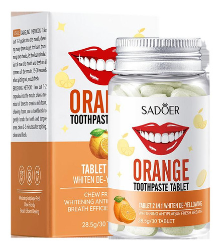 30 Tabletas/botella De Pasta De Dientes Sólida Blanqueadora
