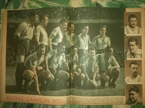Revista El Grafico Nº 1639 Con Poster De Racing Campeon 1950