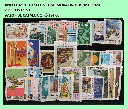 1970 - Ano Completo 28 Selos Comemorativos Mint