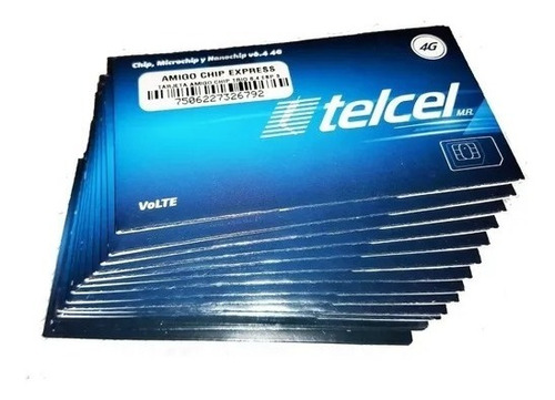 3 Chips Amigo Telcel 4.5g Sim Lada 55