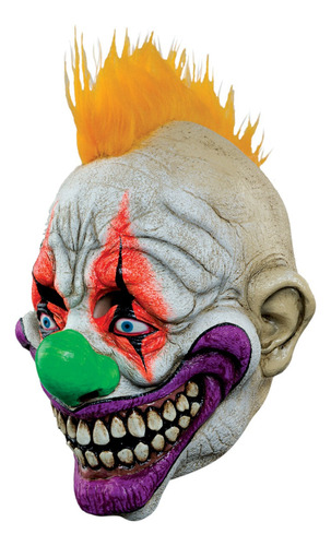 Máscara Payaso Loco Prankster Efecto Neón Terror Halloween Blanco