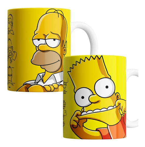  Juego De Tazas X 2 - Los Simpson - Bart Homero