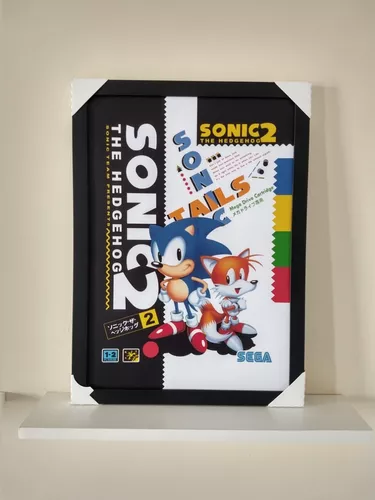 Quadro Sonic The Hedgehog 2 Br - Mega Drive - 33 X 45 Cm