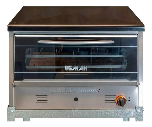 Horno Pizzero A Gas Usman H6 Puerta De Vidrio 6 Moldes Color Acero Inoxidable