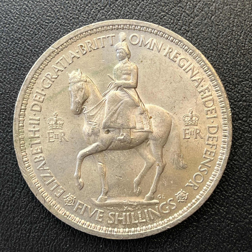 Moeda 5 Shillings 1953 - Grã-bretanha (Usado)