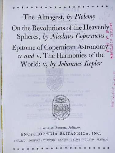Libro The Harmonies Of The World Ptolemy 186k2 (Usado)