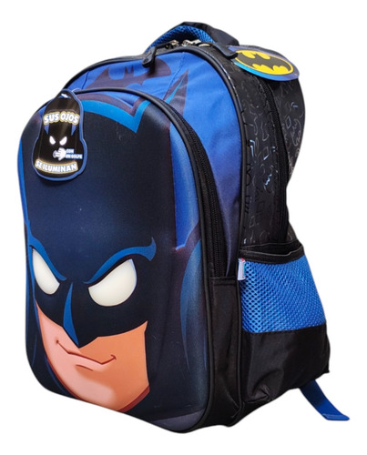 Mochila Primaria Dc Comics Batman 3d Luz Fotorama Azul 3d Con Luz
