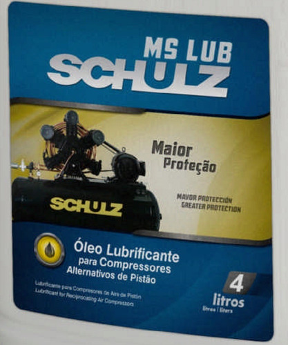Imagem 3 de 3 de Óleo Para Compressor De Ar Pistão Ms Lub 4lt Schulz