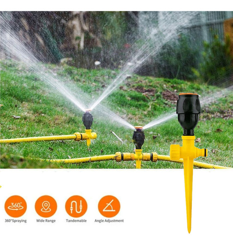 Sistema De Riego Automático Rotativo Para Jardín, Aspersor Y