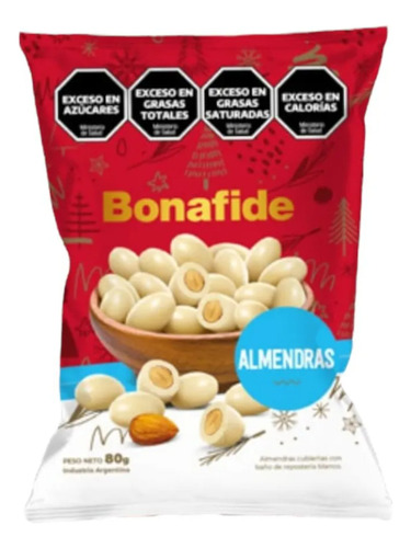 Almendras Bañadas En Chocolate Blanco Bonafide 80g