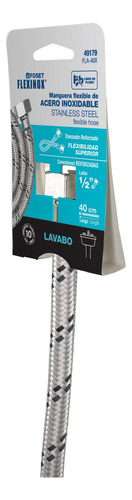 Manguera Flexible Inoxidable Lavabo 1/2' X 1/2' 40cm 49179