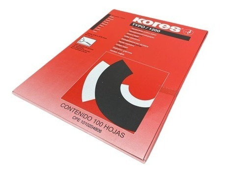 Papel Carbon Marca Kores Tamano Carta Color Negro