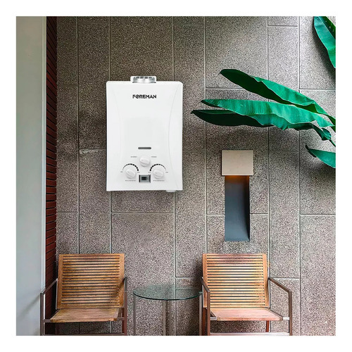 Calentador de agua instantáneo a gas Lp 6l por minuto Foreman blanco