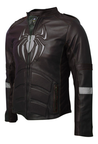 Chamarra Spiderman Black Piel 