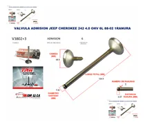 Comprar Valvula Admision Jeep Cherokee 242 4.0 Ohv 6l 88-02 1ranura