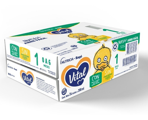 Imagen 2 de 3 de Vital 1 - Pack X 24 Bricks 200ml. Leche Líquida Infantil