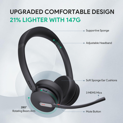 Auriculares Inalámbricos Yealink Bh70 Con Micrófono Para