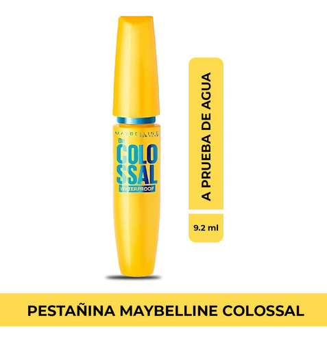 Pestañina Maybelline Colossal Volum Express A Prueba De Agua Color Negro