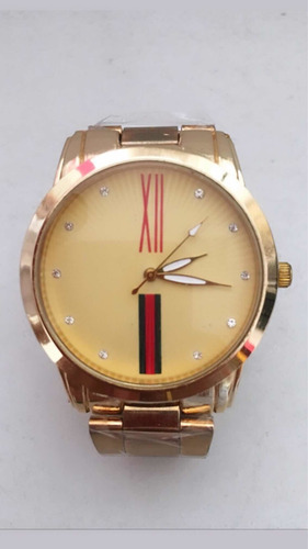 Relógio Feminino Pulseira Dourada Números Romanos