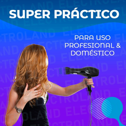 Imagen 6 de 10 de Secador De Pelo Cabello Om 1000w Profesional Frio Calor