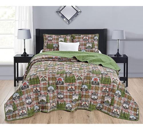 Chezmoi Collection 3-piece Quilt Bedding Set Country Cabin L