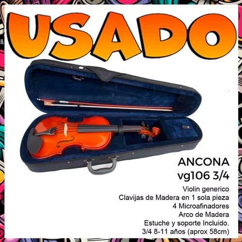 Evento explosión Buzo Violin De Estudio Ancona Modelo Vg106 3/4 Con Estuche Usado