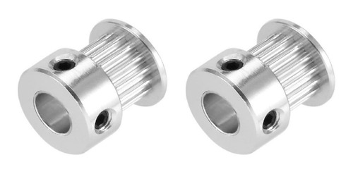 2 Peças Polia Gt2 16 Dentes Furo 5mm P/ Correia Largura 6mm