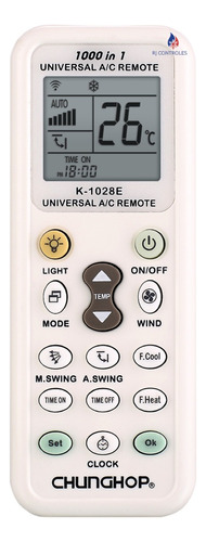 Controle Remoto Universal Ar Condicionado Split Rheem