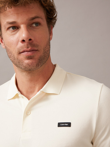 Polo Stretch Slim Blanco Calvin Klein